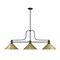 Z-Lite Melange Billiard, 3-Light, 15 In.W x 52 In.L x 21 In.H, Matte Black/Rubbed Brass 725-3MB-RB14 - alternate 4